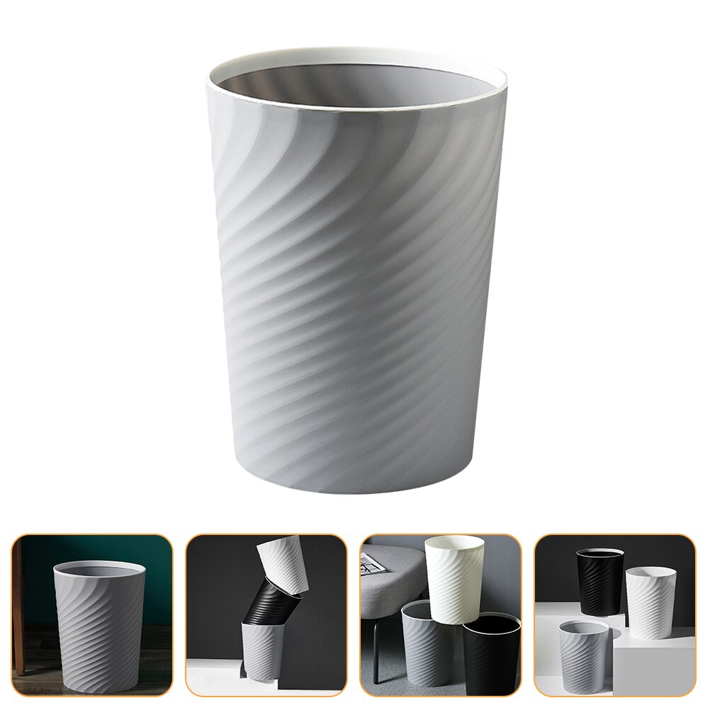 Office Home Use Ash-bin Round Shape Garbage Bucket Household Furnishing: Grey