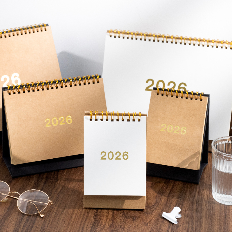 Journal GO Draagbare vereenvoudigde staande kalender 2026 pagina's Flip Desktop Ornament Check-in Planner Kalender School Office Supply