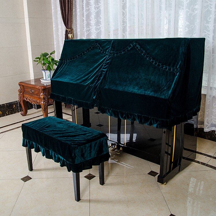 1PC Piano Cover Half Mask Classical Upright Velvet Piano Dust Cover Without Stool Cover Piano Cover Arrivals Pleuche KQ 009