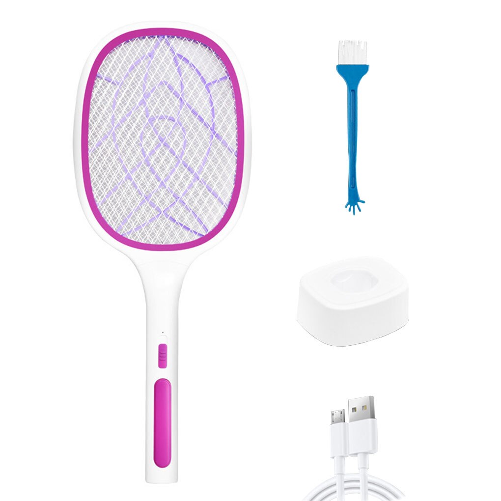 Raquette anti-mouches électrique, lumière UV, Rechargeable par USB, lampe LED, piège à moustiques d'été, raquette anti-insectes