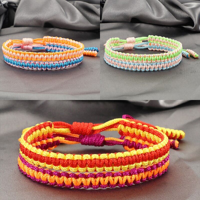 Originele handgeweven touw armbandenset, veelkleurige gevlochten armband voor mannen en vrouwen, beste vriend sieraden