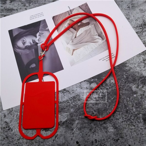 Lanière universelle en Silicone pour téléphone portable, porte-cartes, étui pour téléphone portable, collier, à la , pour environ 5.5 de tous les téléphones: red