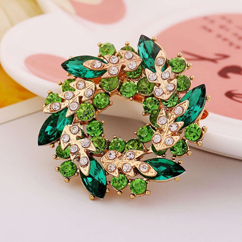 Broche redondo feminino simples coroa fivela pino acessórios de corpete: Banhado a prata antiga