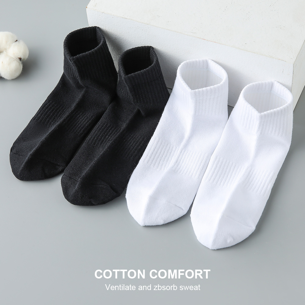 5 par/lote calcetines de corte bajo para hombre calcetines cortos blancos y negros para hombre calcetines deportivos de algodón calcetines para hombre calcetines tobilleros transpirables para primavera y verano