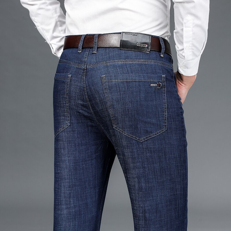 Pantalones vaqueros elásticos informales para hombre, Jeans gruesos, clásicos, Retro, talla grande, para las cuatro estaciones