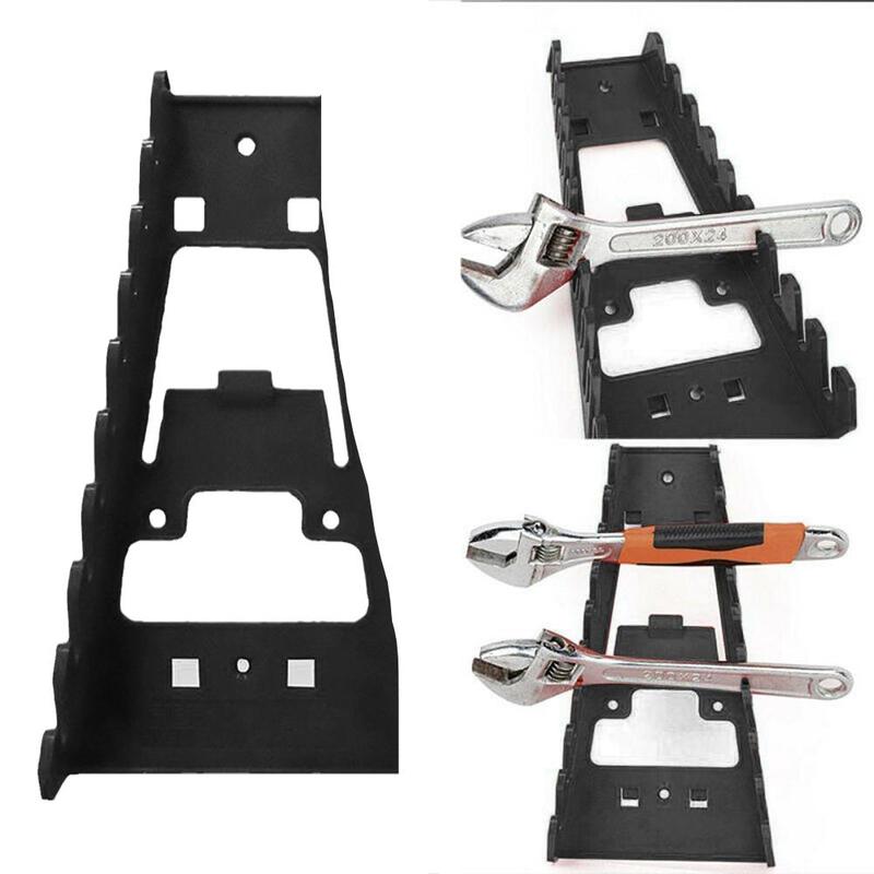 Zwarte moersleutelorganizer Plastic moersleutelorganizer Lade stopcontacten Opslaggereedschap Reksorteerder Standaard moersleutelhouders Moersleutelhouder