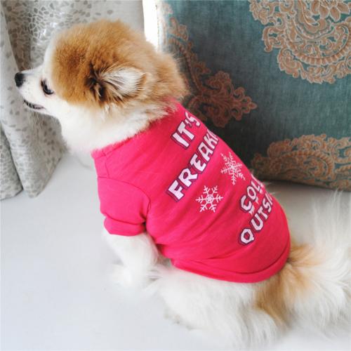 Hond Kleren Kleine Honden XS-L Chihuahua Kleding Kleding Huisdier Vest Puppy Hond Jas Prinses Gedrukt Katoenen T-shirt Huisdieren Kleding: M Snowflake