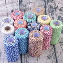 100 m/roll Kleurrijke DIY 2ply Bakers Roze String Katoenen Koorden Touw voor Home Decor Handgemaakte Kerst Cadeau Verpakking ambachtelijke Projecten