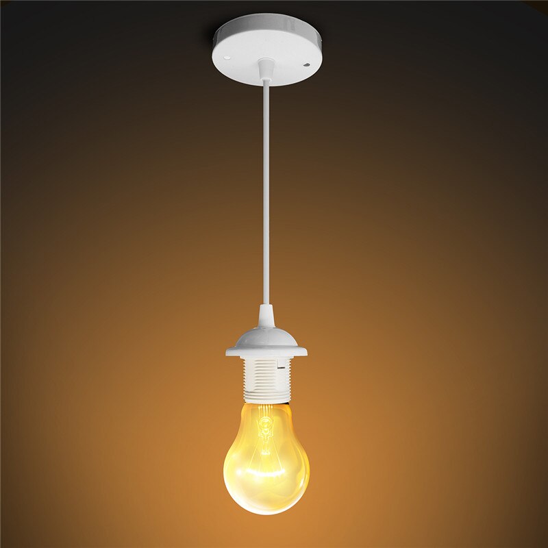E27 lampor interiör ljuskrona med tak ljuskrona hantverksskruv takrosa lampa pvc tyg flex lampa  ac110v: Vit