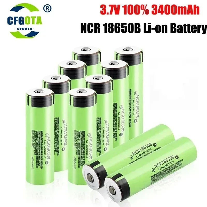 NCR18650 3400mAh Battery Ncr18650b 34B 3.7V 18650 3400mah Toy batteries Rechargeable Lithium Battery Flashlight 18650 Battery