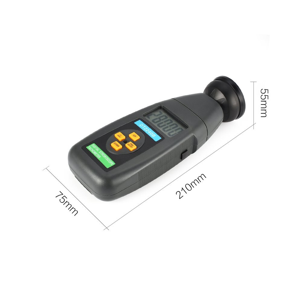 DT2240B Digital LCD Non-Contact Flash Stroboscope Tachometer Photoelectric Revolution Meter Speedometer Tester 60~40000RPM