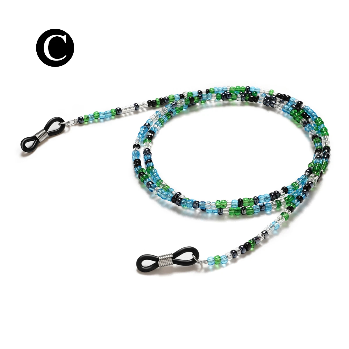 Chaînes de lunettes ornées de jolies perles colorées de supérieure pour femmes, sangles de support de lunettes, cordons de chaîne de lunettes: green