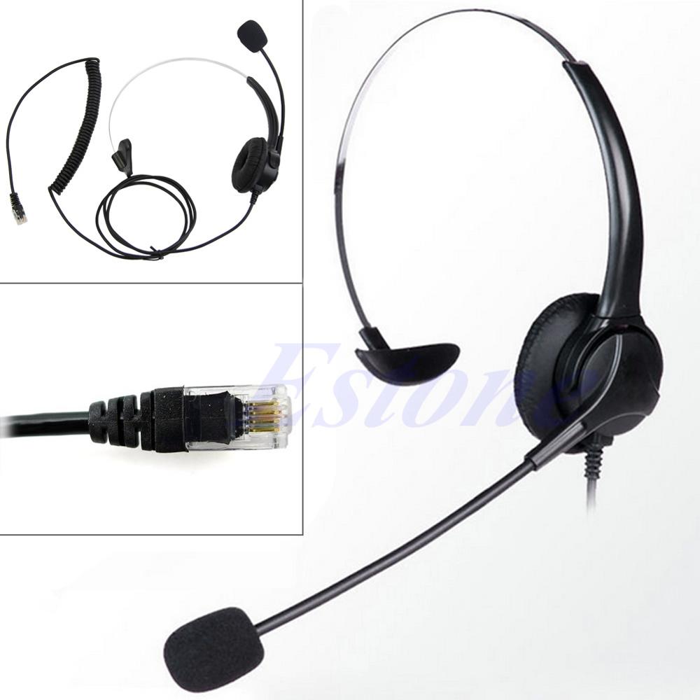 4 broches RJ11 Monaural opérateur filaire Center d'appel casque téléphonique casque BK: Default Title