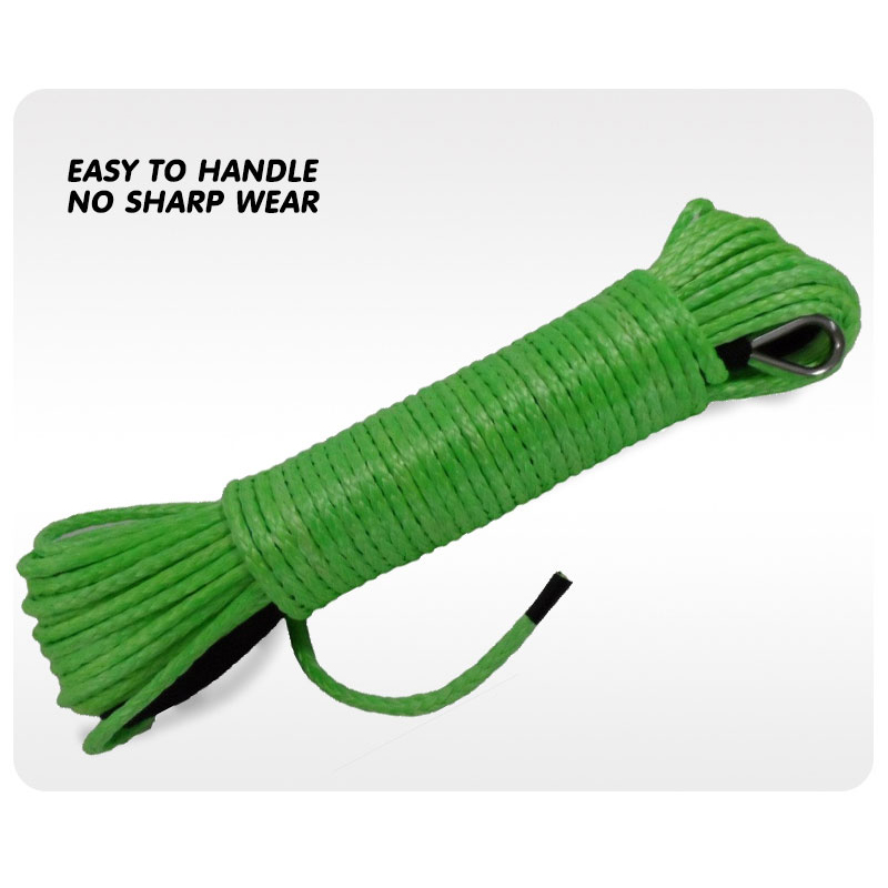 Green 5mm*15m Synthetic Winch Rope ,ATV Winch Line,ATV Winch Cable,Towing Rope