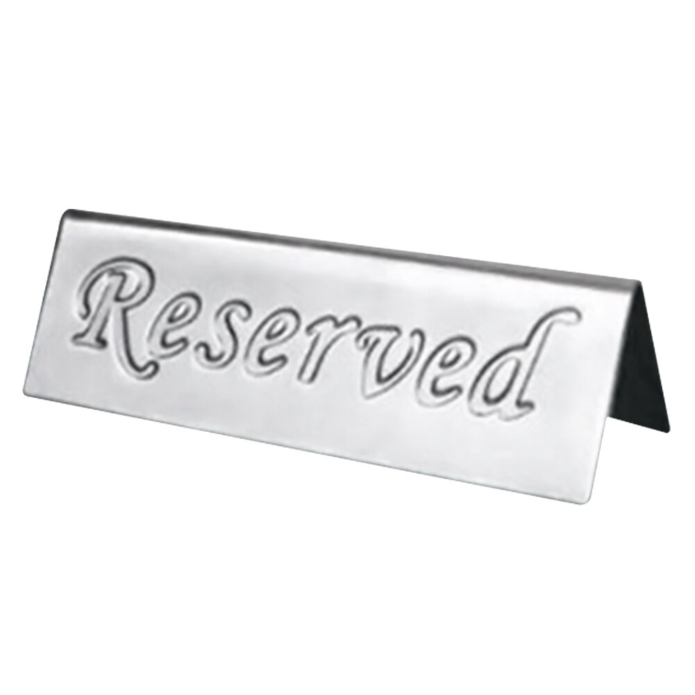 Restaurant trekant bord skilt desktop indikator reservert mønster bar fest bærbar dobbel side rustfritt stål: Default Title