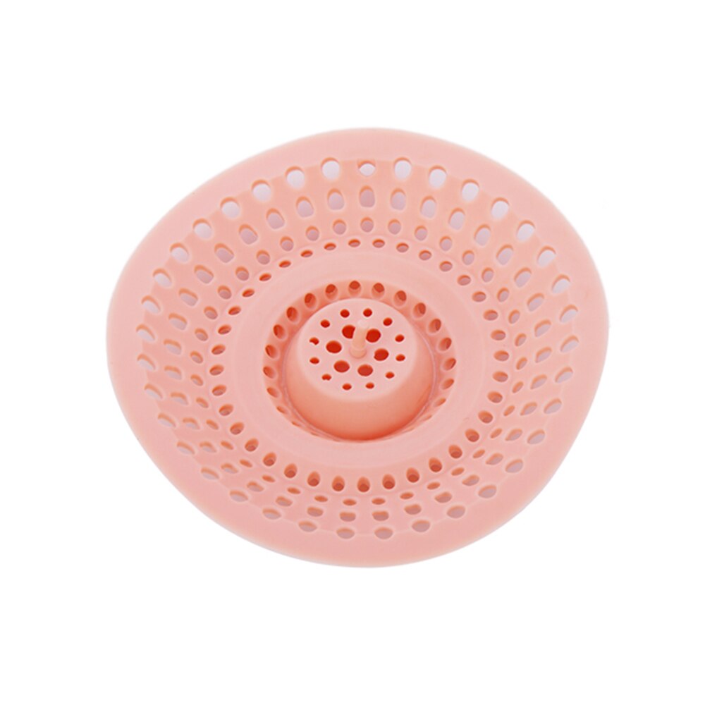 dårlig hårgulvavløpsfilter kjøkkenvask deodorant gulvavløpsdeksel vask kloakk hårfilter silikon badeplugg: Rosa