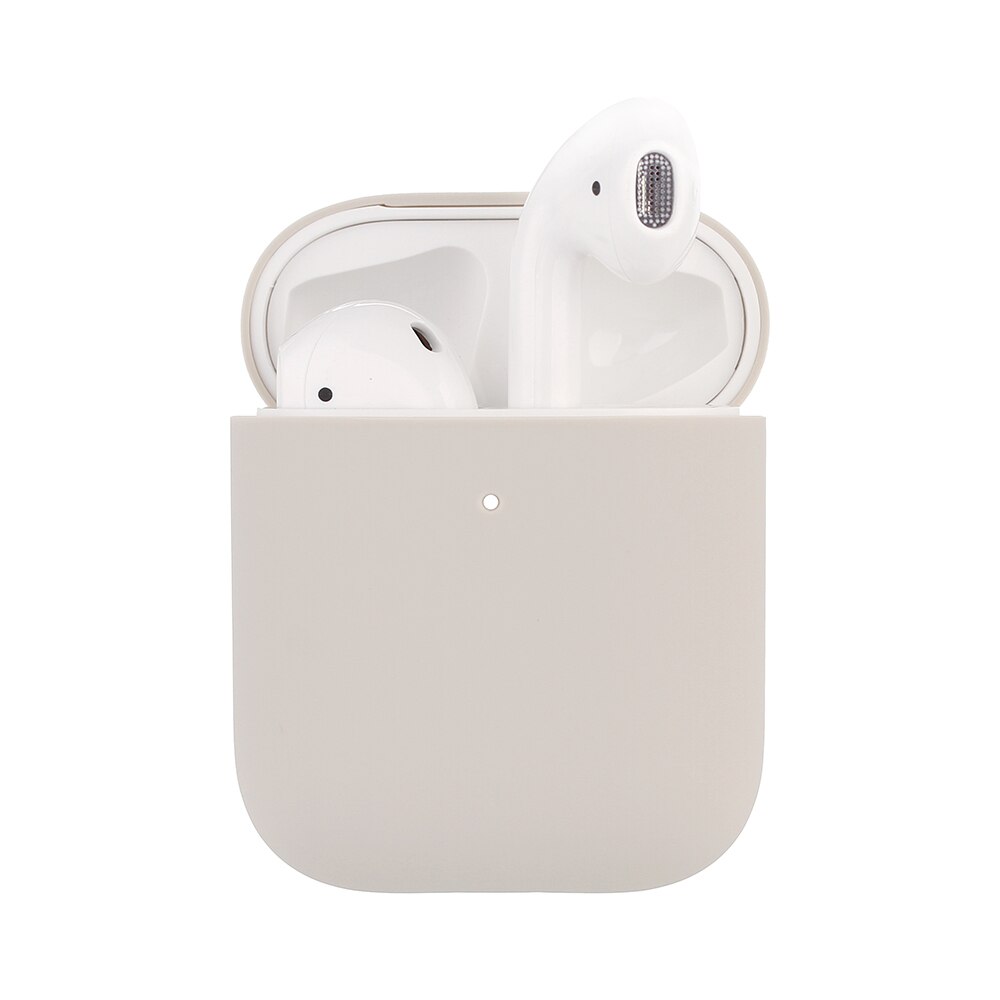 Casos de silicone macio para apple airpods 1/2 caso protetor bluetooth sem fio fone de ouvido capa para apple ar pods caixa de carregamento sacos: Stone