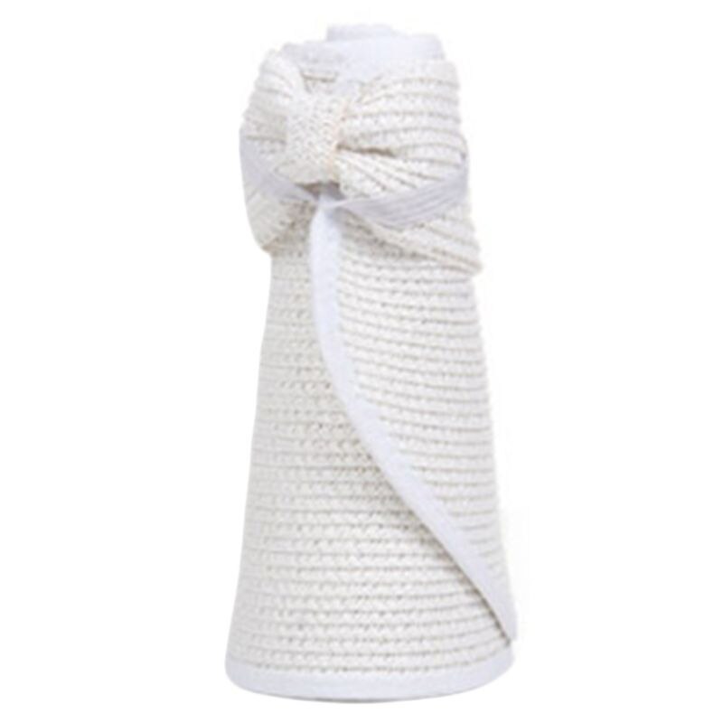 Dames zomer opvouwbare open stro zonnehoed strik achterkant verstelbaar ademend uv-bescherming brede rand strand zonneklep pet 8 kleuren: Wit
