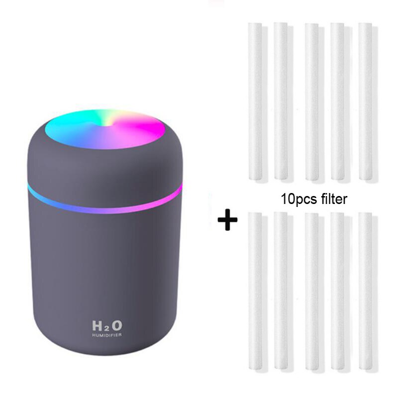 300ml Air Humidifier Led Light USB Ultrasonic Dazzle Cup Aroma Diffuser Cool Mist Maker Aromatherapy Humidificador Difusor: White