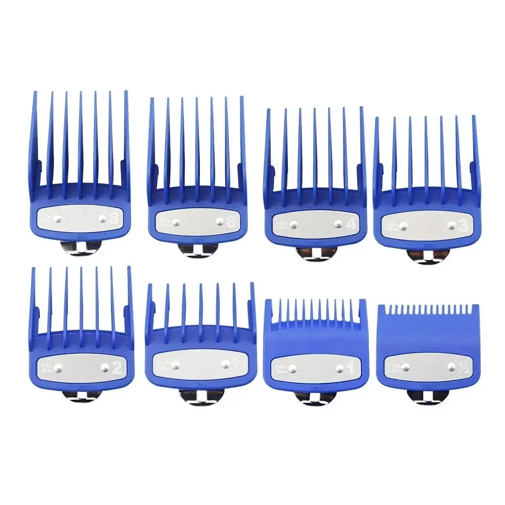 8/10 Stuks Professionele Tondeuse Limiet Gids Kam Voor Wahl Trimmer Universele Kapper Gids Kam Kapsel Tool Clipper limiet Kammen: GRIJS
