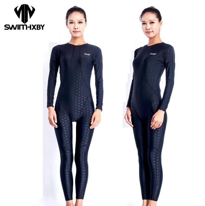 ! HBXY terug zip waterdichte vrouwen spandex bodysuit zwemmen volledig pak voor vrouwen lycra body suits mannen