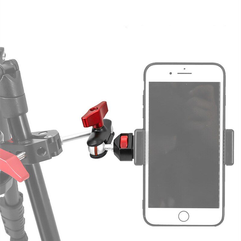 Vlogging articulando o braço mágico com o adaptador universal da montagem do monitor de vídeo da câmera do parafuso duplo ballher1/4 screw para a luz conduzida da gaiola