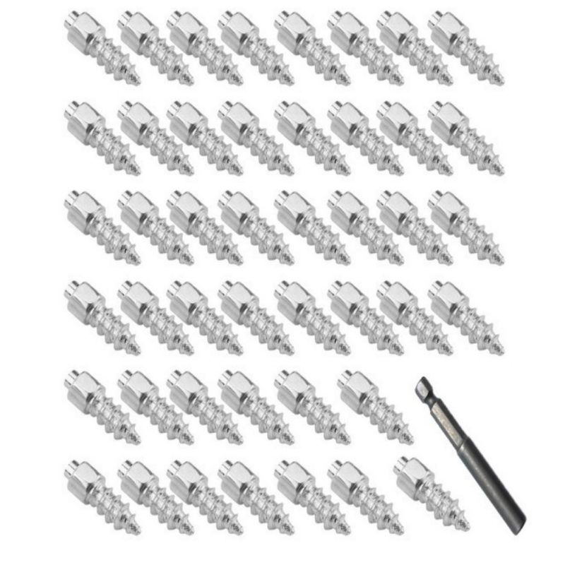 9mm spikar för däck/däck dubbar/skruvade dubbar/isdubb/snökedjor för cykel/cykel/skor/stövlar 100 st: Med verktyg
