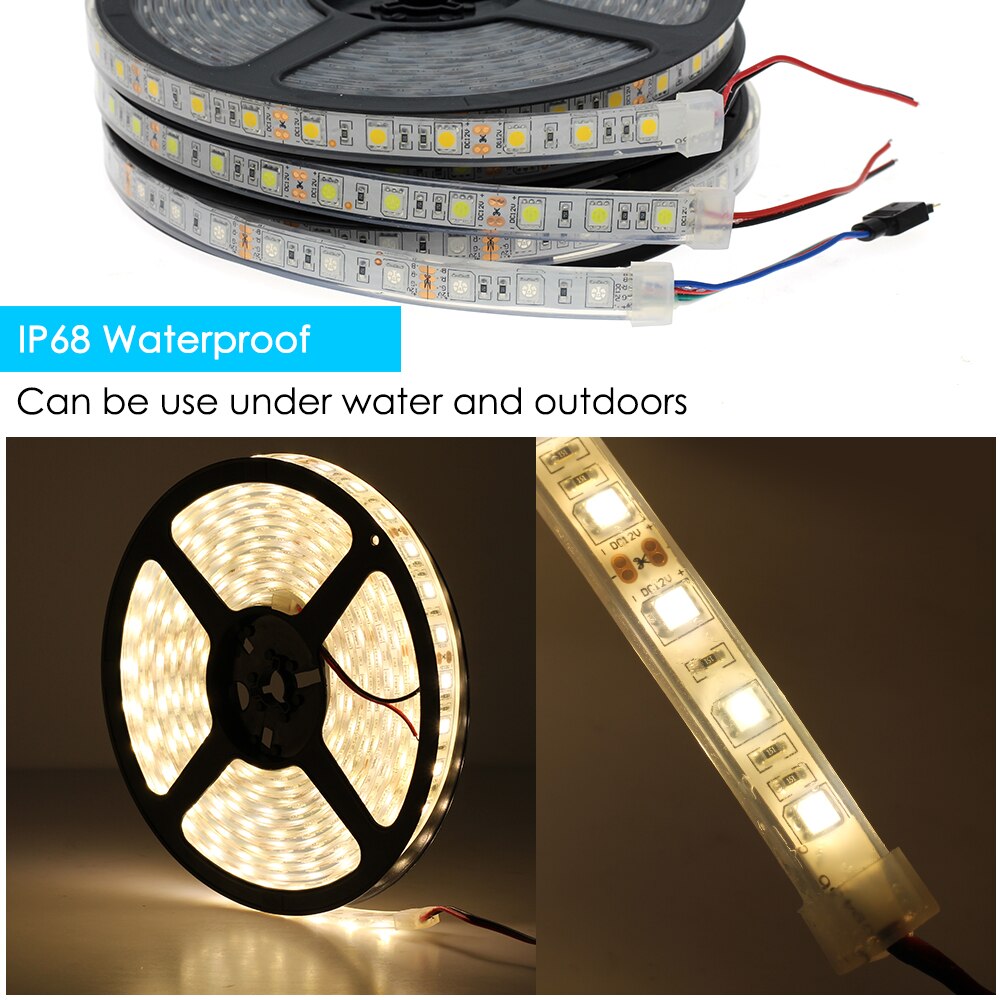 IP67/IP68 Wasserdichte LED Streifen 5050 DC12V 60 LED/M Silizium Rohr Ich bin Freien/Unter Wasser LED Streifen.