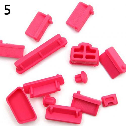 13Pcs Universal Silicone Anti Dust Port Plugs Cover Stopper for Laptop Notebook: Rose Red