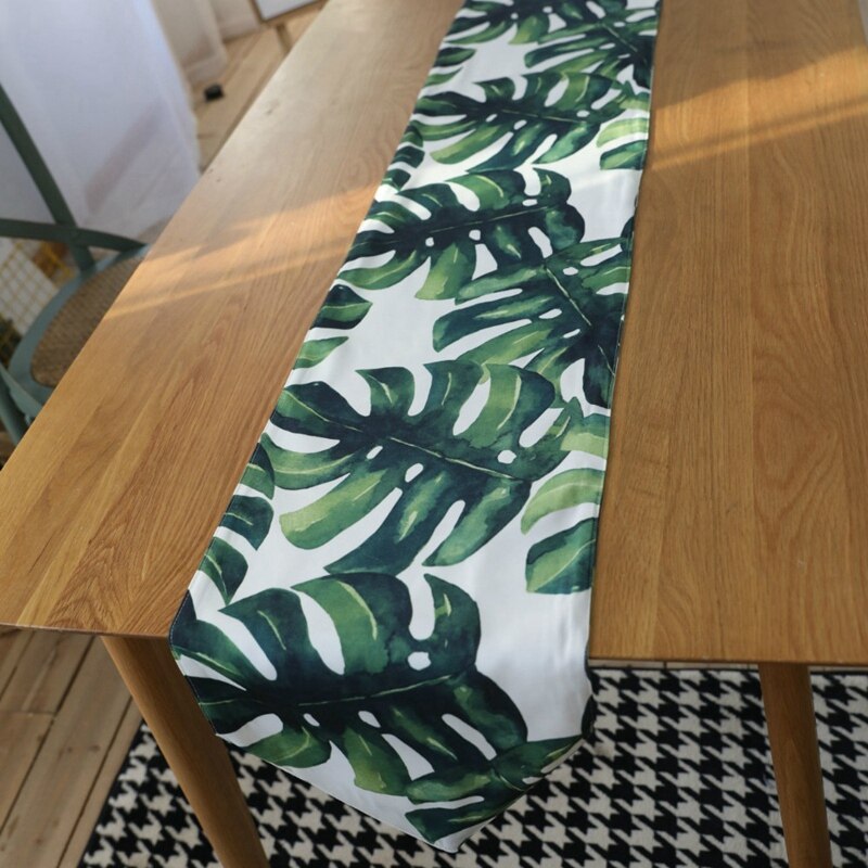 Moderne bordløper bordløper bordløpere til bryllupsfest palmeblad bordløper bordløper monstera blad bordbrikke 30 x