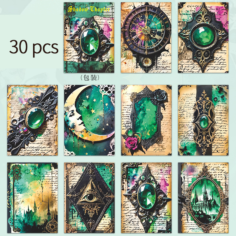 Álbum de diario hecho a mano, material de álbum de recortes Vintage, papel de fondo decorativo, 30 hojas por paquete: plum