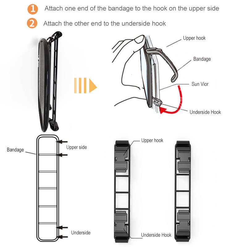 Bærbar bil solskjerm sminke speil bil interiør solskjerming hd kosmetisk speil auto forfengelighet speil bil styling