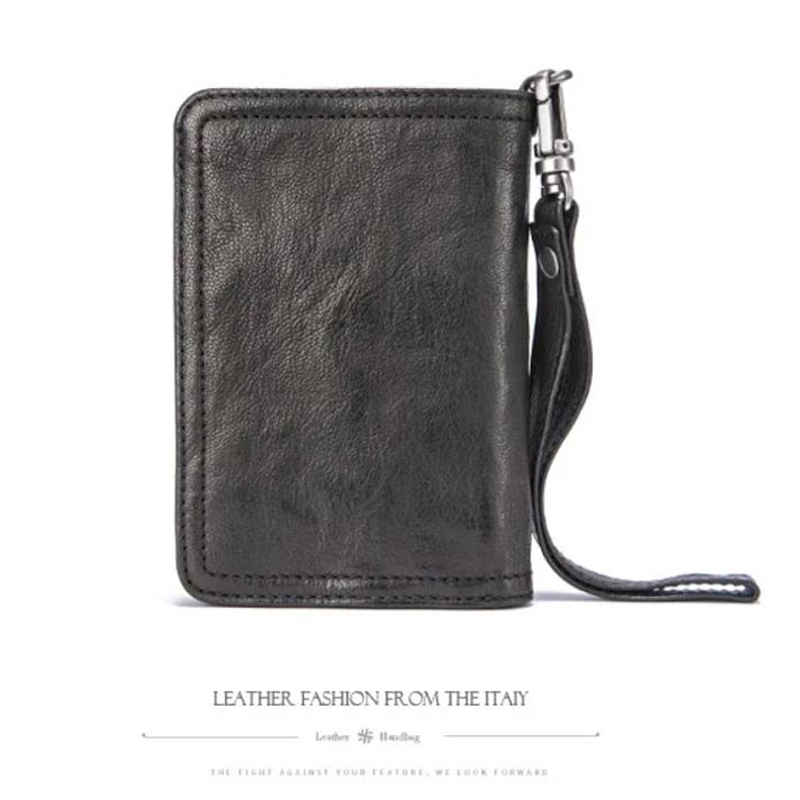 Echtes Leder Männer Brieftasche Kupplung Geldbörse Männlichen Bifold Geld Clips mit Haspe große kapazität Karte Brieftasche Kurze W/Postleitzahl Tasche