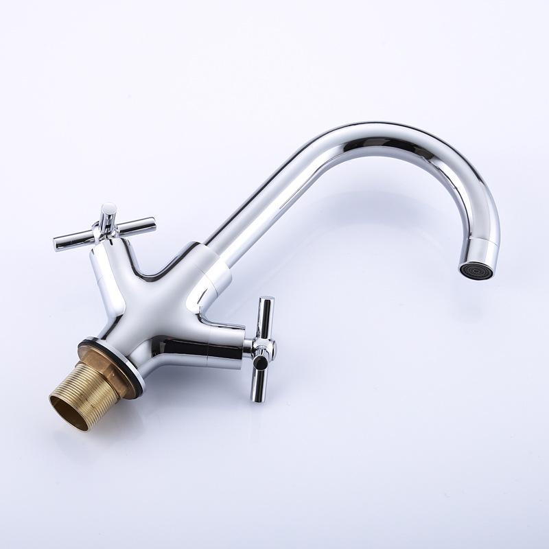 Badkamer Kraan Antieke Bronzen Afwerking Messing Sink Cold Water Keuken