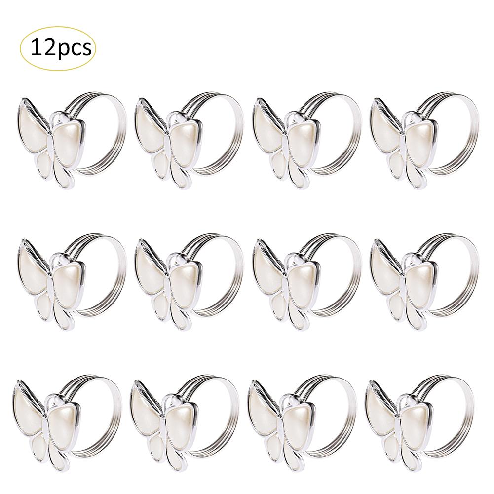 12Pc Servetringen Voor Wedding Diamond Servet Houder Cup Bloem Ornament Partij Banket Tafel Decoratie Accessoires Servet Gesp