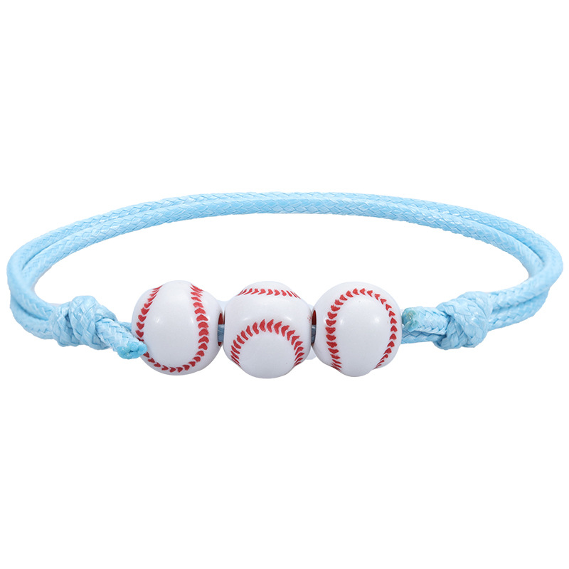 Nueva pulsera de béisbol de baloncesto, línea de cera tejida, pulsera de tenis y Rugby, joyería deportiva para niños y niñas BR1001: COLOR ORO ROSADO