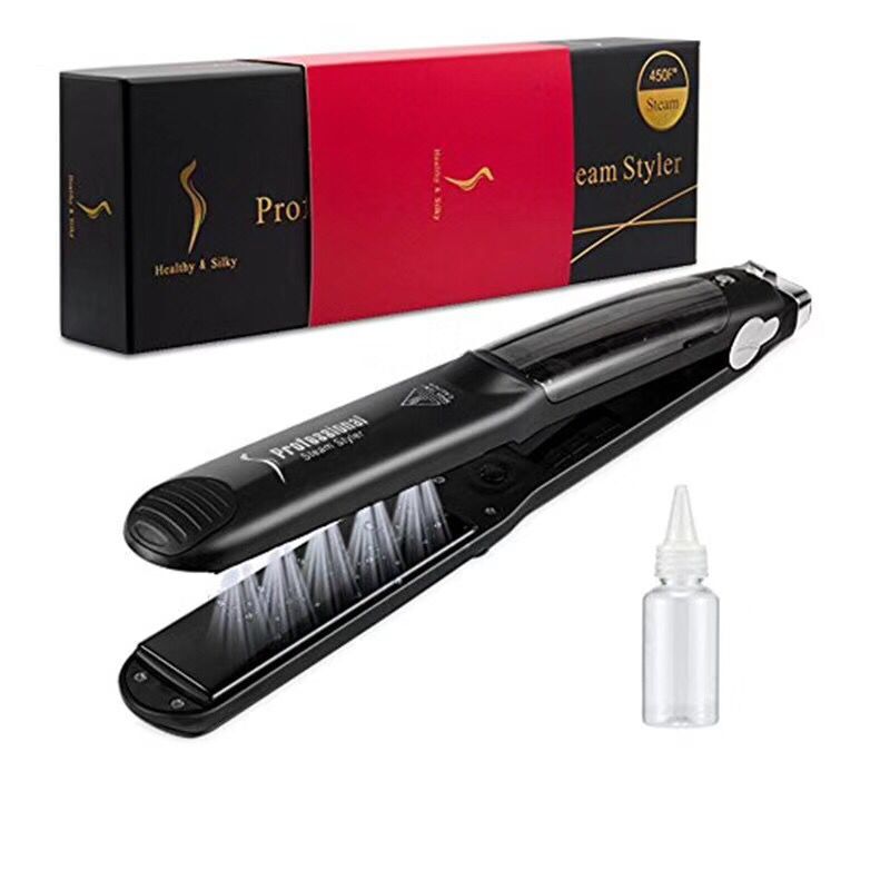 hair Salon Steam Styler Ceramic Steam Straight Hair With Argan Oil And Water Flat Iron Straighter Iron