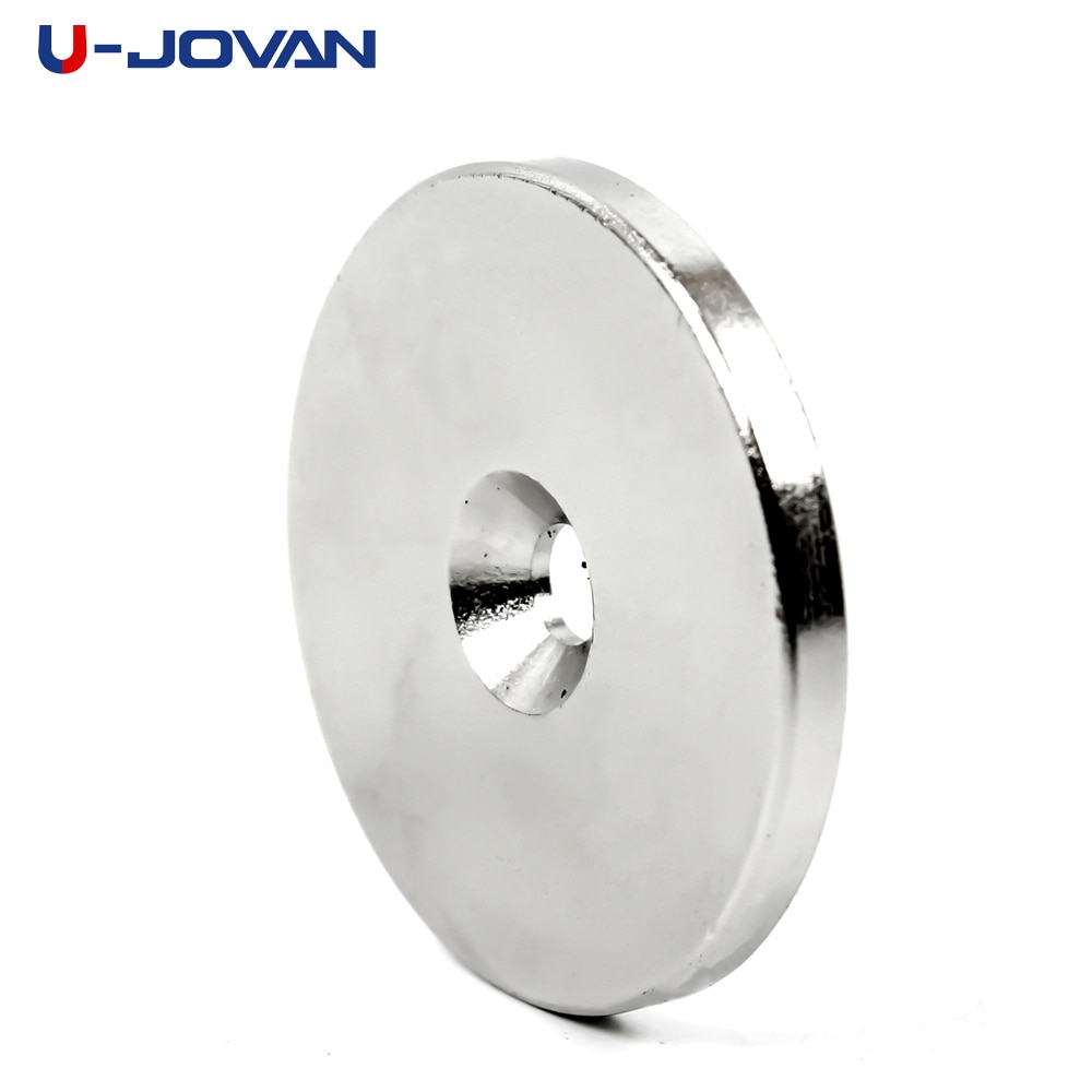 U-JOVAN 1 st 50x5 gat 6mm N35 Sterke Neodymium Magneet Verzonken Ring Craft Zeldzame Aarde Permanet Magneten 50*5-6mm