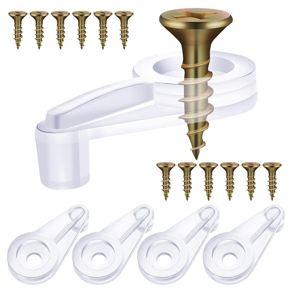 Kit de Clips de retenue en verre de 50pcs Clips de retenue de panneau en verre en plastique avec vis pour porte d'armoire