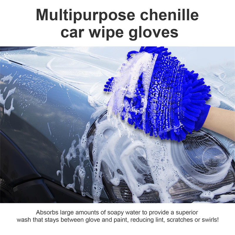 Autowaschhandschuhe, Chenille-Handschuh, Plüschlappen, verdickt, doppelseitig, Autozubehör, Reinigungswerkzeuge, Autozubehör, Autopflege