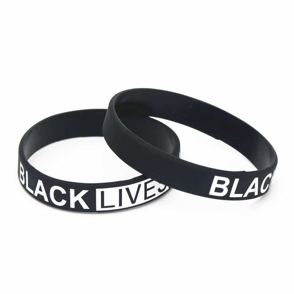 1Pc Black Leven Kwestie Siliconen Polsbandje Black Silicone Rubber Armband & Armbanden Voor Mannen Vrouwen Naam