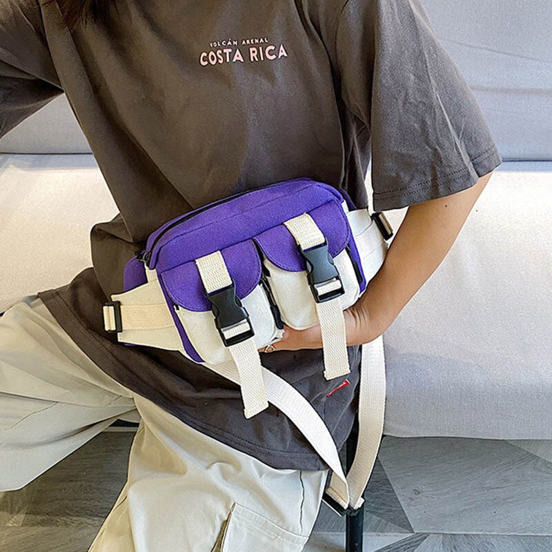 Neue Hüfte hüpfen Taille Tasche Für Frauen Taille Gürtel Taschen Koreanische Harajuku Crossbody Brust Tasche Telefon Pack Multi-tasche kontrast fanny Pack
