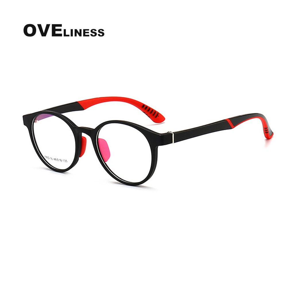 Ultralette fleksible bløde børn ramme dreng pige børn optiske brille ramme briller til syn briller lunettes de vue enfant: Sort