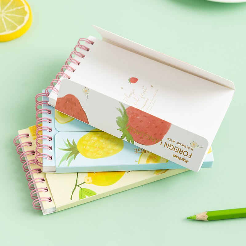 Kawaii 80 hojas portátil de idiomas extranjeros libro de palabras memoria de vocabulario cuaderno de estudio de dibujos animados planificador Colegio papelería