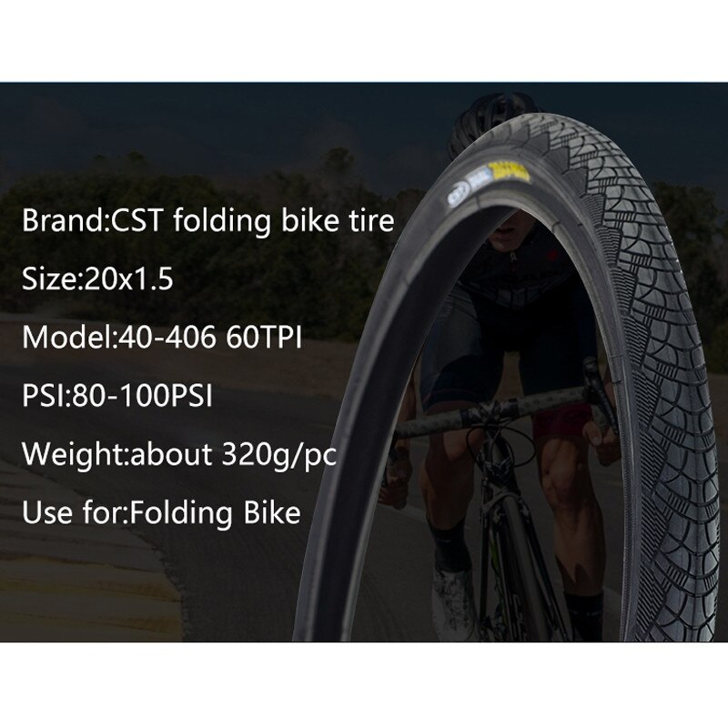 CST 20inch 20x1.5 20x1.75 Folding Bike Tire 40-406 47-406 Bicycle Tire 1.5/1.75 BMX 406 Small Wheel Bicycle Tire C1635