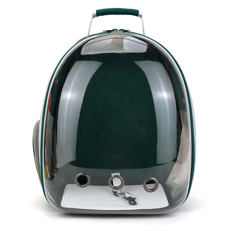 Bolsas de transporte transparentes para gatos, mochila espacial transpirable para mascotas, mochila portátil para cachorros y perros, bolsa de cápsula espacial para transporte de mascotas: Negro