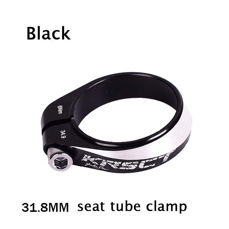 Krsct fiets zadelpenklem aluminium 31.8/34.9mm fiets zadelpen buisklem mtb mountainbike zadelklemmen accessoires: 31.8mm- zwarte