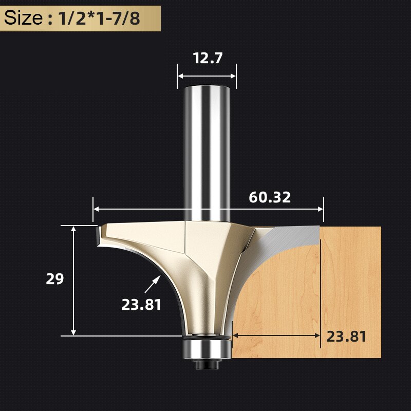 Carbide Corner Round Over Router Bit with Bearing for Wood Tungsten Carbide Milling Cutter CNC End Mill Woodworking Tool Cutters