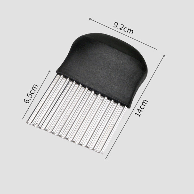 Potato Cutter Chips French Fry Maker Stainless Steel Wavy Knife French Fries Chopper kitchen Knife Potato Chopper Wavy Slicer: Black