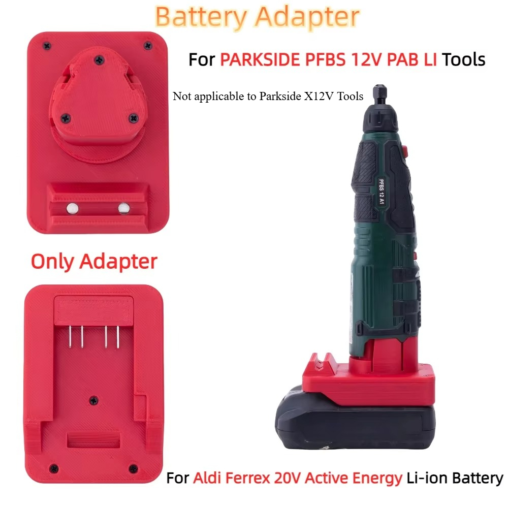 Battery Adapter Converter Accessory for Aldi Ferrex 20V Active Energy Li-ion Battery TO PARKSIDE PFBS 12V PAB LI Power Tools